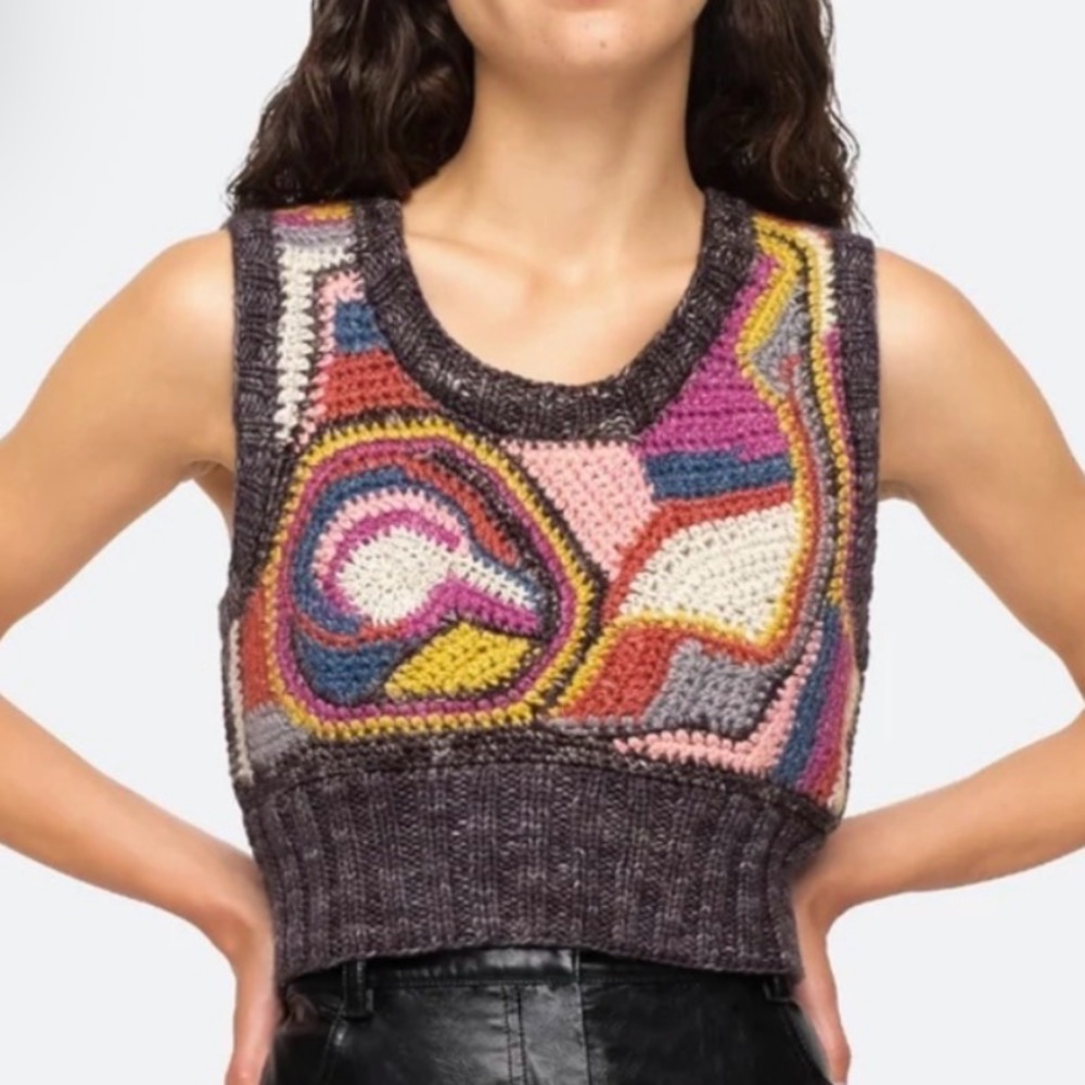 Sea New York Tuckernuck Bette Knit Tank Vest Medium 100% merino wool G